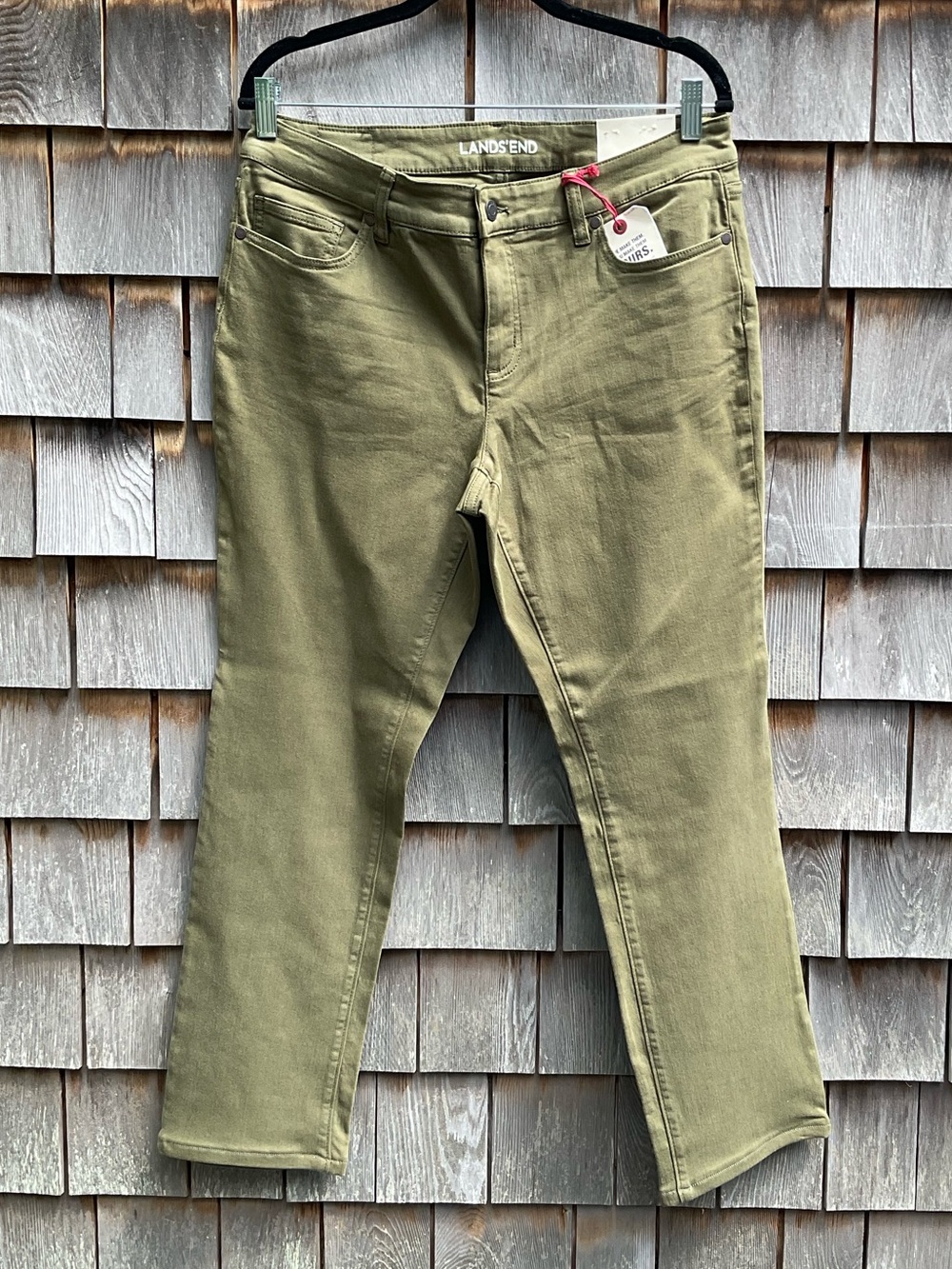 Lands' End Women's Olive Straight-Leg Jeans